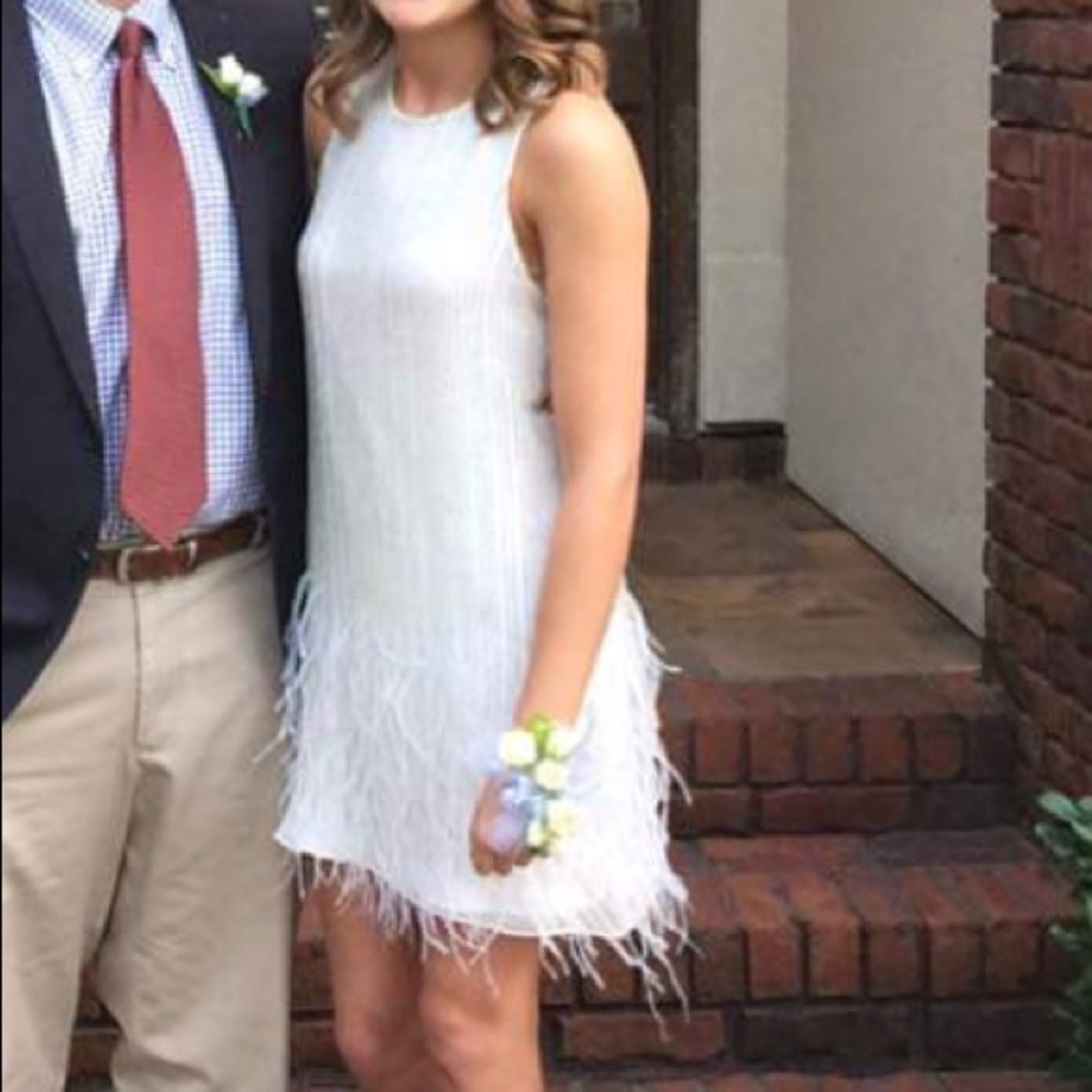 White Cocktail Dress with Fringe